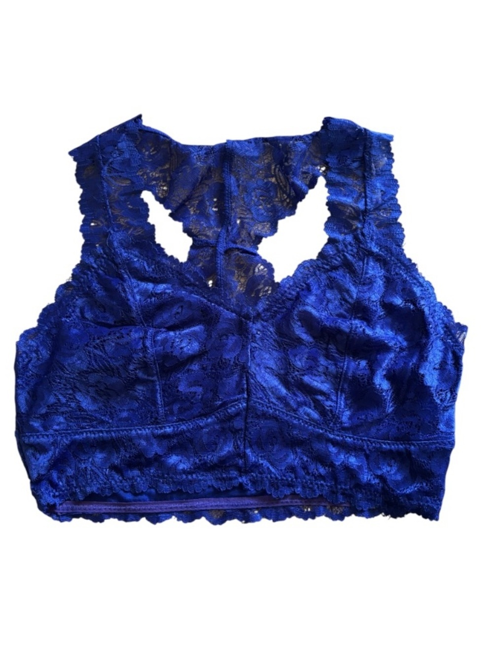 Zenana Royal Blue Lace Racerback Bralette NWOT